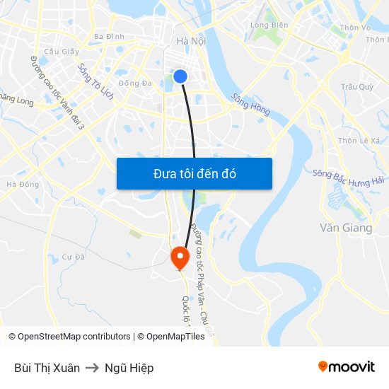 Bùi Thị Xuân to Ngũ Hiệp map