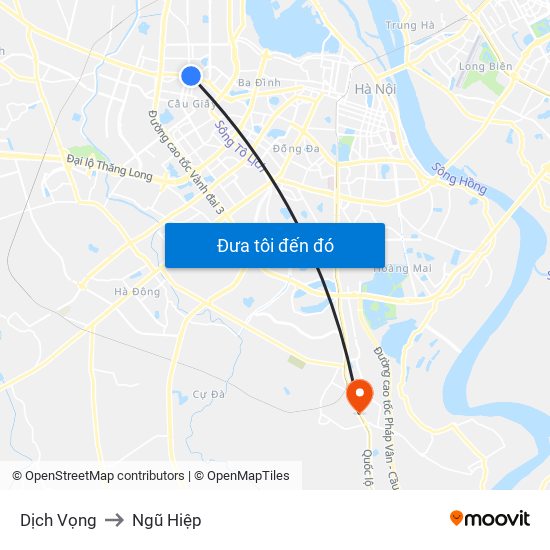 Dịch Vọng to Ngũ Hiệp map