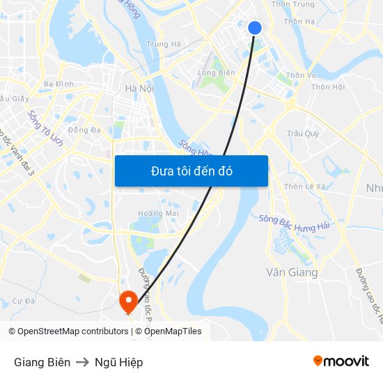 Giang Biên to Ngũ Hiệp map