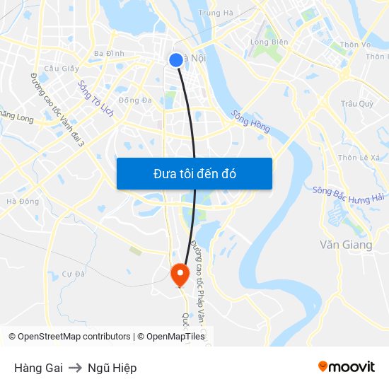 Hàng Gai to Ngũ Hiệp map