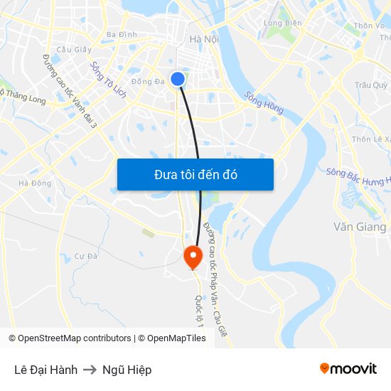 Lê Đại Hành to Ngũ Hiệp map