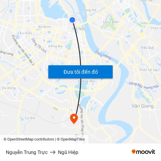 Nguyễn Trung Trực to Ngũ Hiệp map