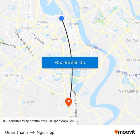 Quán Thánh to Ngũ Hiệp map