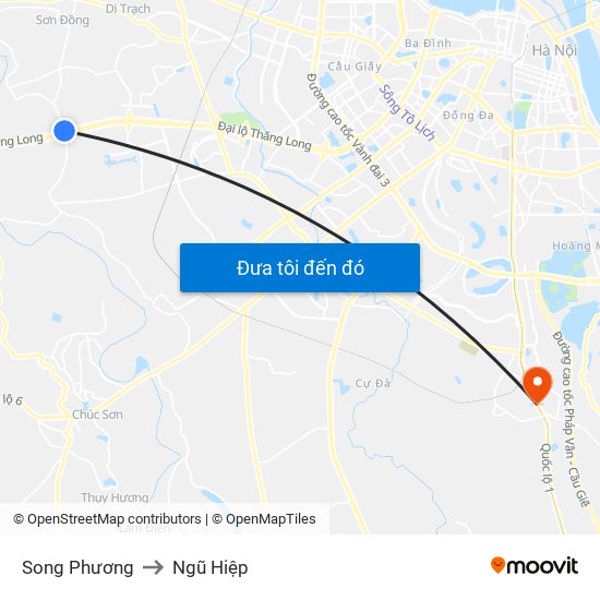 Song Phương to Ngũ Hiệp map