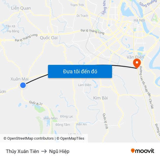 Thủy Xuân Tiên to Ngũ Hiệp map