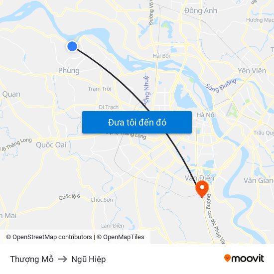 Thượng Mỗ to Ngũ Hiệp map