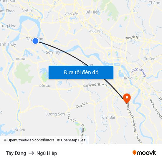 Tây Đằng to Ngũ Hiệp map