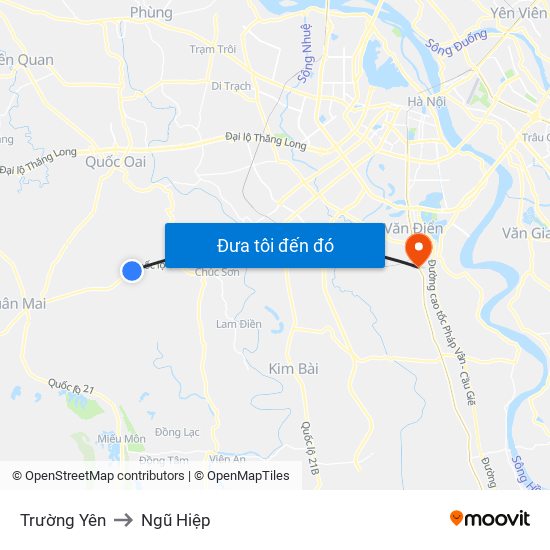 Trường Yên to Ngũ Hiệp map