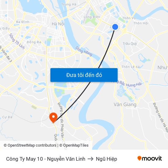 Công Ty May 10 - Nguyễn Văn Linh to Ngũ Hiệp map