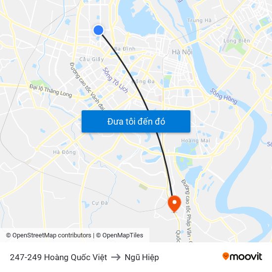 247-249 Hoàng Quốc Việt to Ngũ Hiệp map