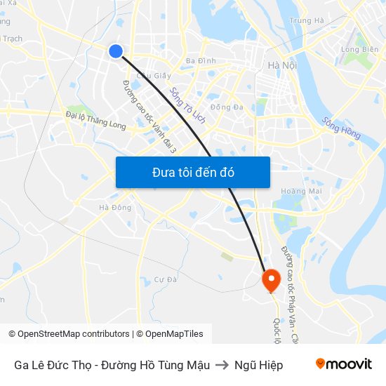 Ga Lê Đức Thọ - Đường Hồ Tùng Mậu to Ngũ Hiệp map