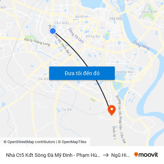 Nhà Ct5 Kđt Sông Đà Mỹ Đình - Phạm Hùng to Ngũ Hiệp map