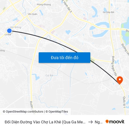 Đối Diện Đường Vào Chợ La Khê (Qua Ga Metro La Khê) - 405 Quang Trung (Hà Đông) to Ngũ Hiệp map