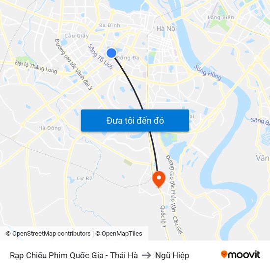 Rạp Chiếu Phim Quốc Gia - Thái Hà to Ngũ Hiệp map