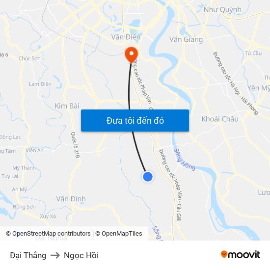 Đại Thắng to Ngọc Hồi map