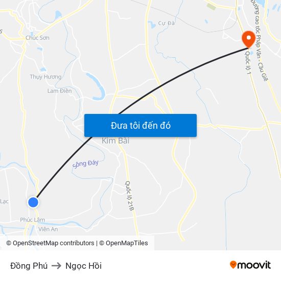 Đồng Phú to Ngọc Hồi map