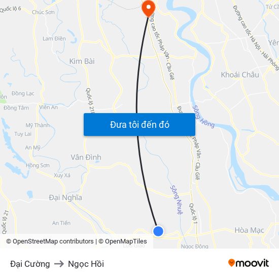 Đại Cường to Ngọc Hồi map