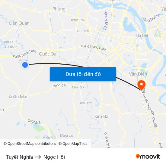 Tuyết Nghĩa to Ngọc Hồi map