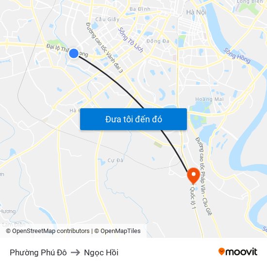 Phường Phú Đô to Ngọc Hồi map