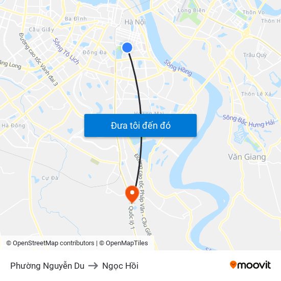 Phường Nguyễn Du to Ngọc Hồi map