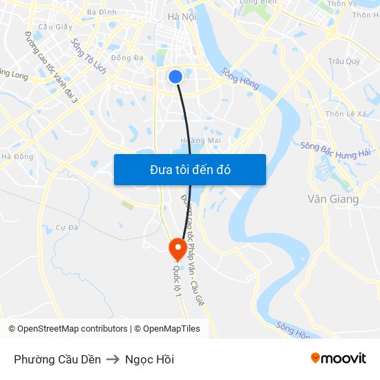 Phường Cầu Dền to Ngọc Hồi map