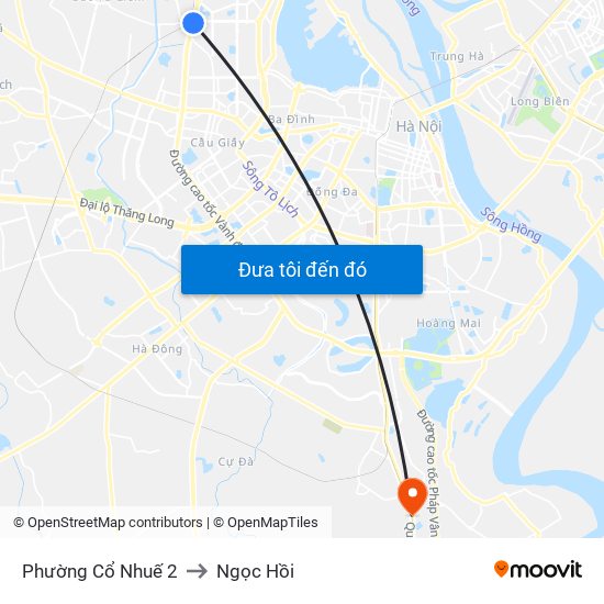 Phường Cổ Nhuế 2 to Ngọc Hồi map