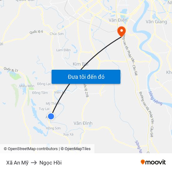 Xã An Mỹ to Ngọc Hồi map