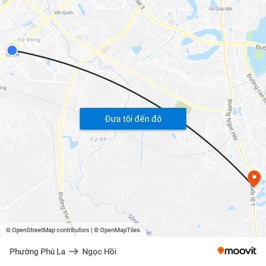 Phường Phú La to Ngọc Hồi map