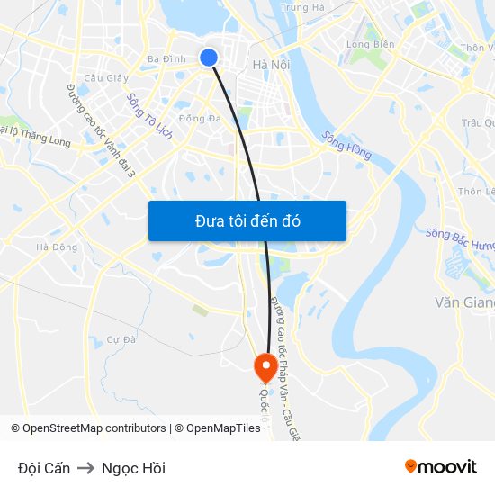 Đội Cấn to Ngọc Hồi map