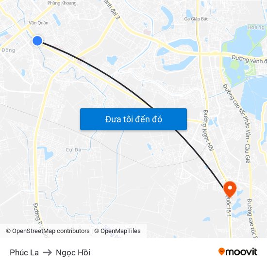 Phúc La to Ngọc Hồi map
