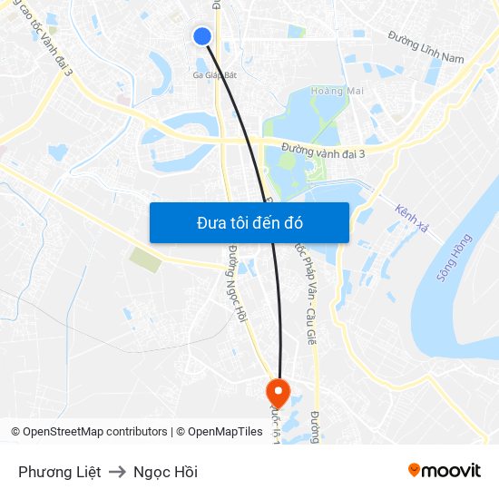 Phương Liệt to Ngọc Hồi map