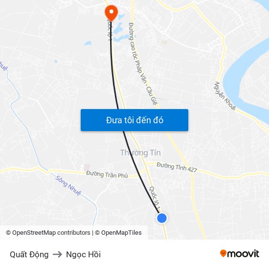 Quất Động to Ngọc Hồi map