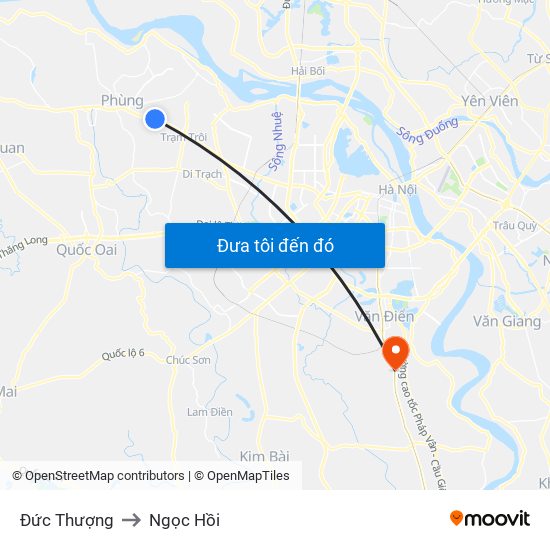 Đức Thượng to Ngọc Hồi map