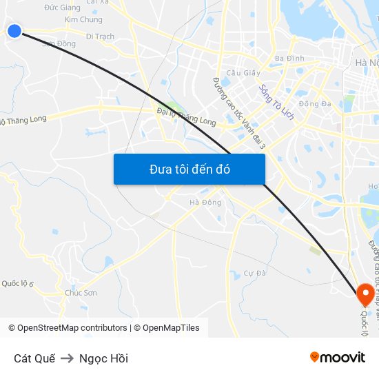 Cát Quế to Ngọc Hồi map