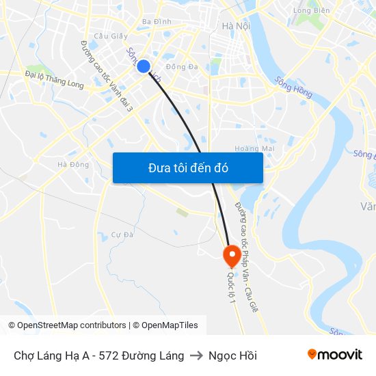 Chợ Láng Hạ A - 572 Đường Láng to Ngọc Hồi map