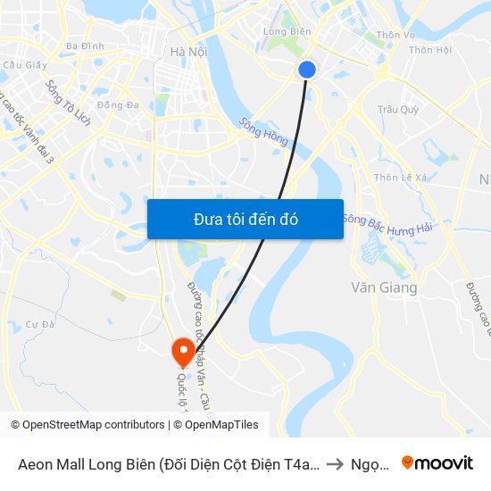Aeon Mall Long Biên (Đối Diện Cột Điện T4a/2a-B Đường Cổ Linh) to Ngọc Hồi map