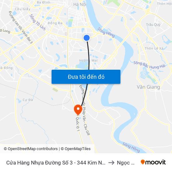 Cửa Hàng Nhựa Đường Số 3 - 344 Kim Ngưu to Ngọc Hồi map