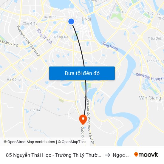 85 Nguyễn Thái Học - Trường Th Lý Thường Kiệt to Ngọc Hồi map