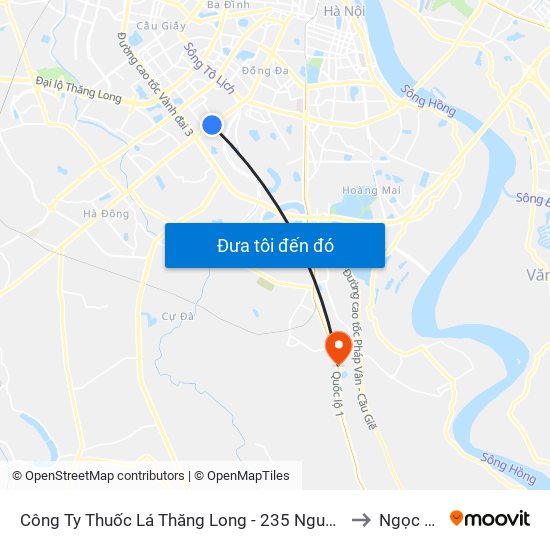 Công Ty Thuốc Lá Thăng Long - 235 Nguyễn Trãi to Ngọc Hồi map