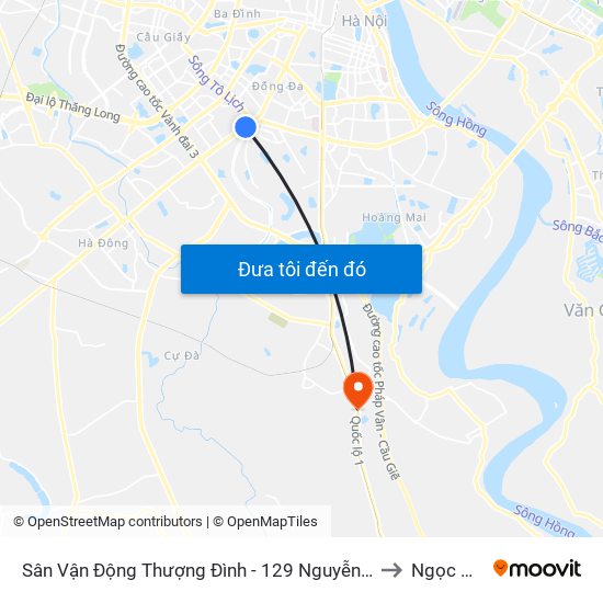 Sân Vận Động Thượng Đình - 129 Nguyễn Trãi to Ngọc Hồi map