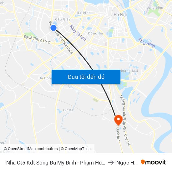 Nhà Ct5 Kđt Sông Đà Mỹ Đình - Phạm Hùng to Ngọc Hồi map