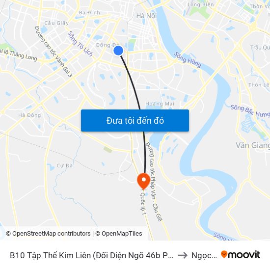 B10 Tập Thể Kim Liên (Đối Diện Ngõ 46b Phạm Ngọc Thạch) to Ngọc Hồi map