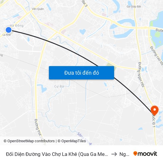Đối Diện Đường Vào Chợ La Khê (Qua Ga Metro La Khê) - 405 Quang Trung (Hà Đông) to Ngọc Hồi map