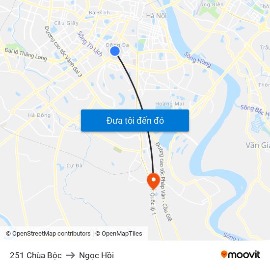 251 Chùa Bộc to Ngọc Hồi map