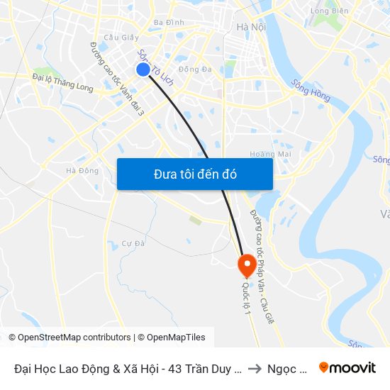 Đại Học Lao Động & Xã Hội - 43 Trần Duy Hưng to Ngọc Hồi map