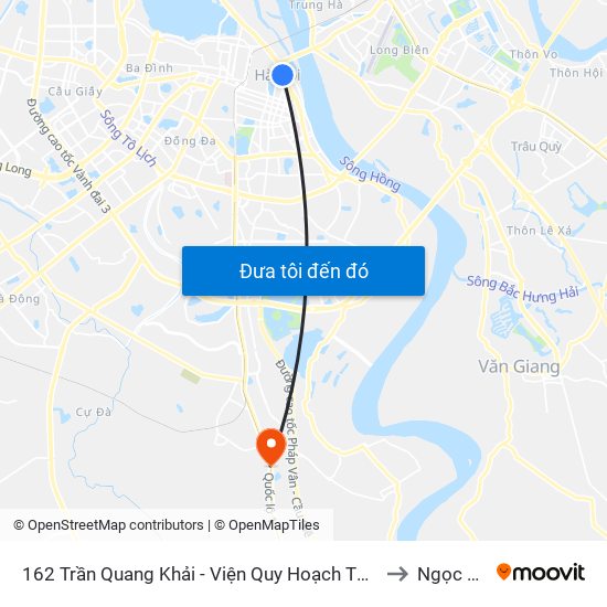 162 Trần Quang Khải - Viện Quy Hoạch Thủy Lợi to Ngọc Hồi map