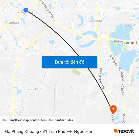 Ga Phùng Khoang - 81 Trần Phú to Ngọc Hồi map