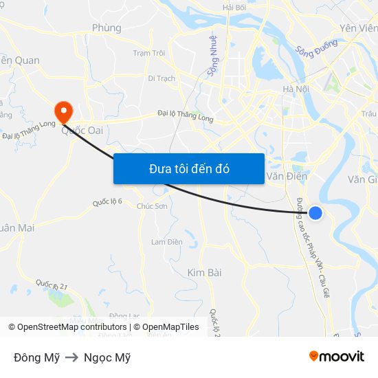 Đông Mỹ to Ngọc Mỹ map