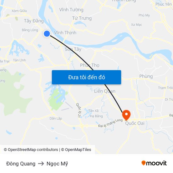 Đông Quang to Ngọc Mỹ map