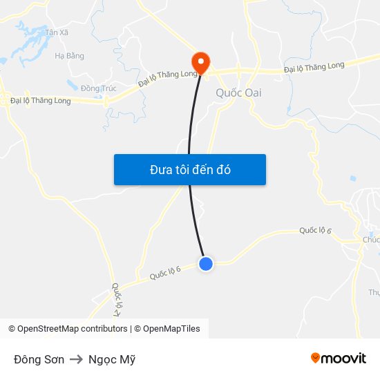 Đông Sơn to Ngọc Mỹ map